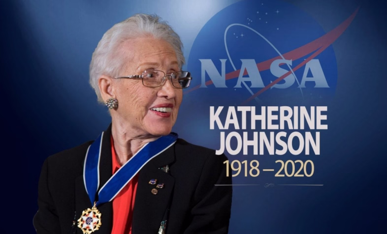 Photo de Katherine Johnson après son médaillement