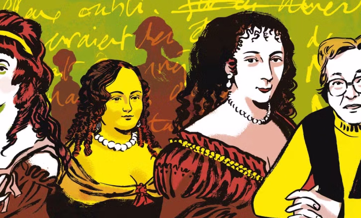 Dessin représentant des femmes effacées de l'histoire scientifique