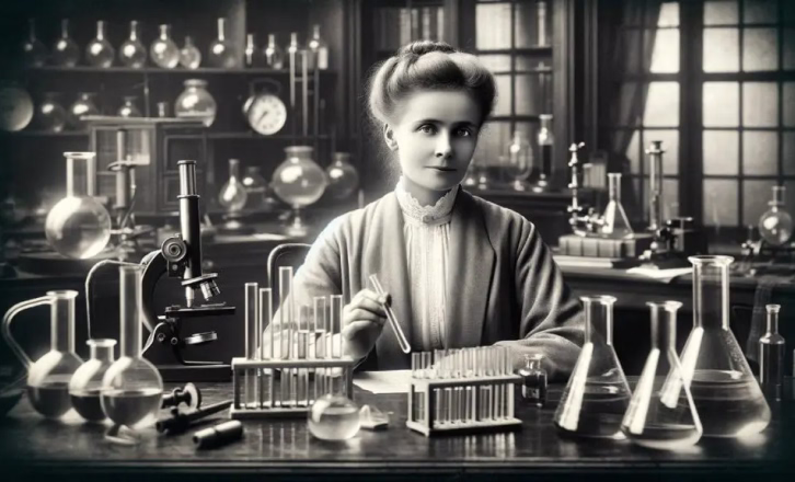 Image d'une femme faisant de la chimie et des expériences en laboratoire
